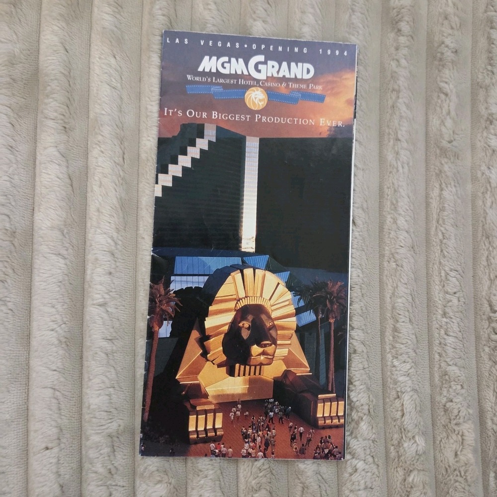 Vintage Mgm Grand Las Vegas Grand Opening 1994 Brochure Map